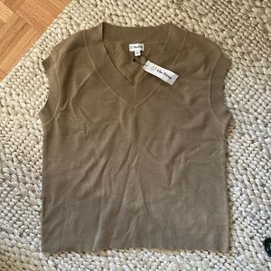 Tan oversized sweater vest